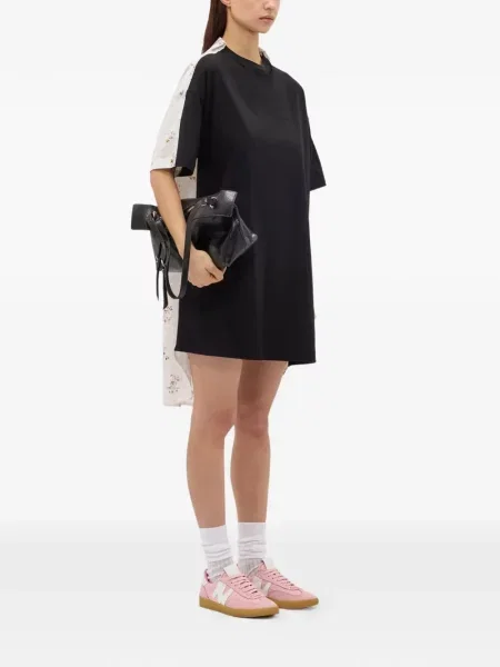 Rochie tip cămașă Msgm cu model floral de costum mini negru