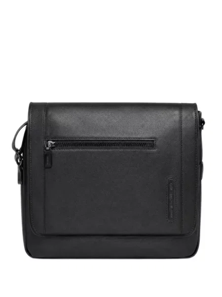 Geantă crossbody Piquadro cu autograf negru