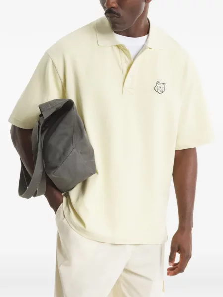 Tricou polo Maison Kitsune verde