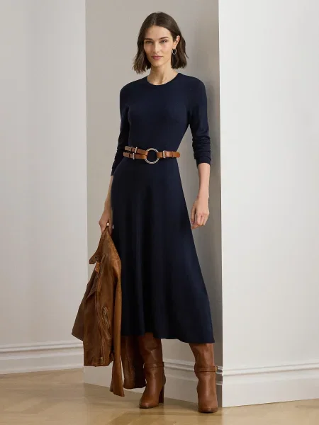 Lauren Ralph Lauren Pletené šaty VORLEY námornícka modrá
