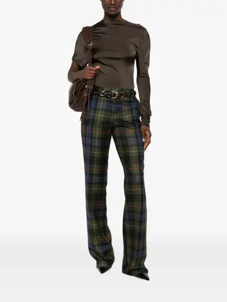 Pantaloni Etro în carouri verde