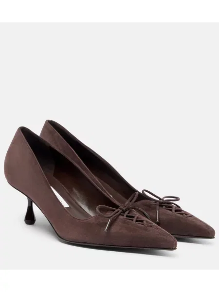 Pantofi cu toc Jimmy Choo din piele de căprioară maro