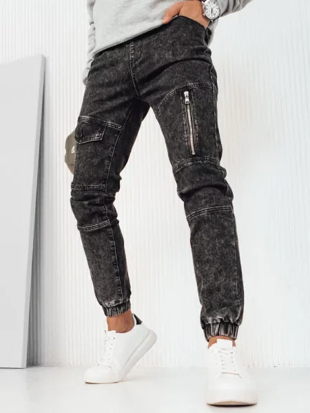 Spodnie jeansowe joggery Dstreet czarne