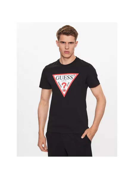 Guess T-Shirt Slim Fit μαύρο