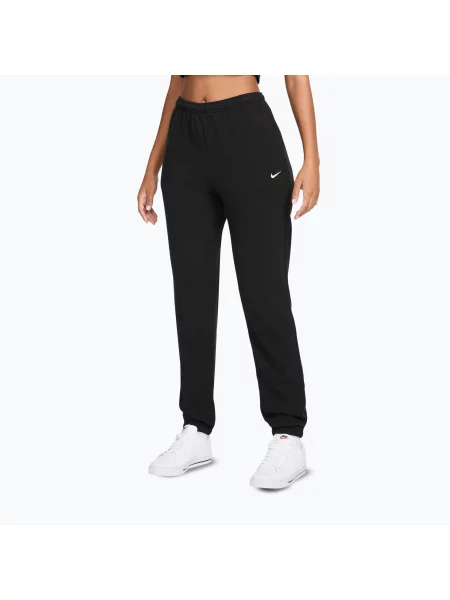 Pantaloni pentru femei Nike Studio Fleece total black/sail negru