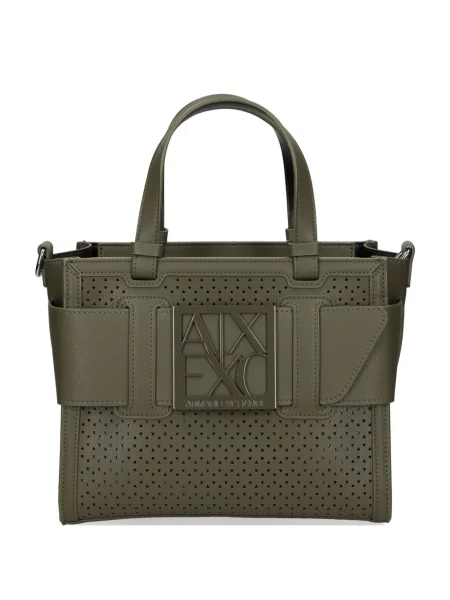 Geantă shopper Armani Exchange cu autograf verde