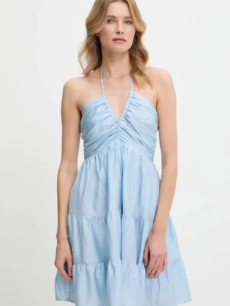 Answear Lab sukienka mini rozkloszowana niebieski