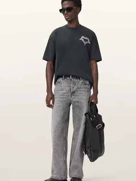 Футболка Allsaints с принтом черная