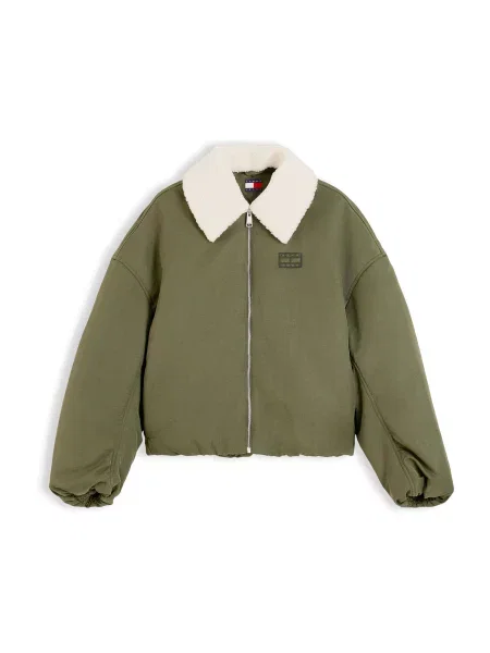 Tommy Jeans Geacă de primăvară-toamnă oliv alb