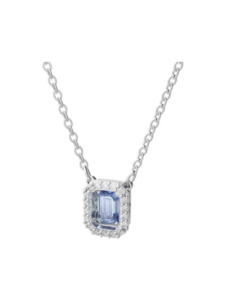 Lniany naszyjnik Swarovski szary