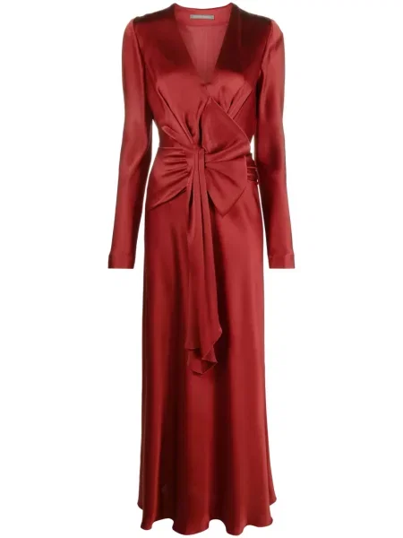 Rochie Alberta Ferretti cu funde drapată roșu