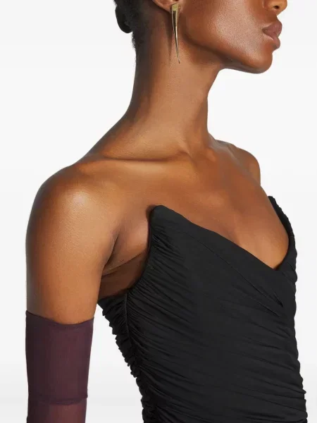 Rochie mini Mugler drapată de costum negru