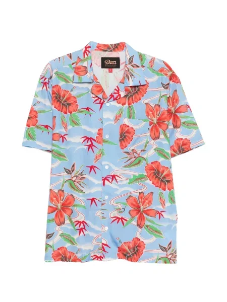 Cămașă Deus Ex Machina cu model floral albastru