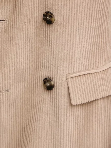 Вельветовий піджак Weekend Max Mara KATANGA двобортний однотонний бежевий