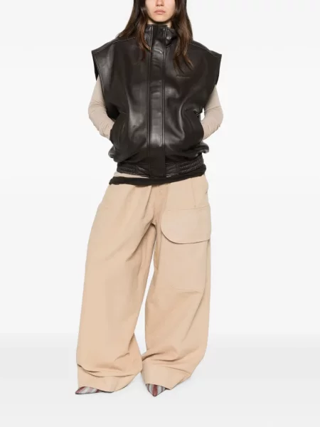 Vestă Balenciaga din piele maro