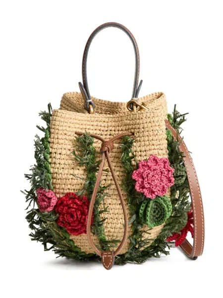 Geantă bucket Anya Hindmarch cu model floral