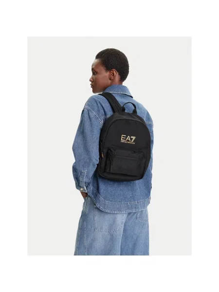 Plecak miejski dziecięcy Emporio Armani Train Core 6 l black/gold logo czarny