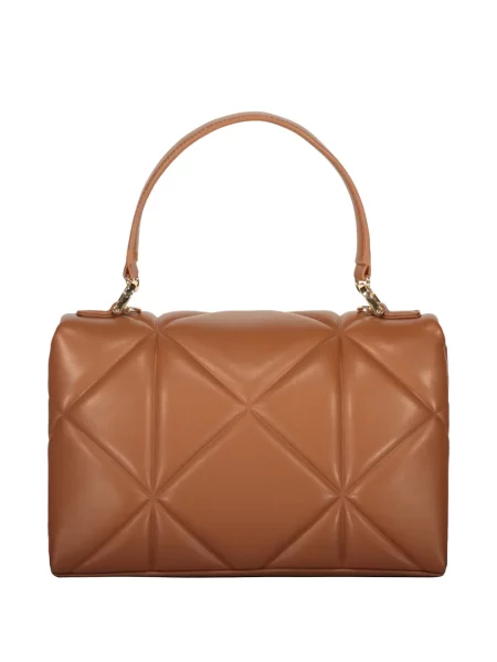 Torbica Love Moschino prošivena s autogramom smeđa