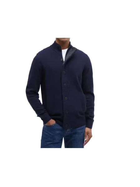 Sweter Barbour wełniany niebieski