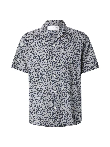 SELECTED HOMME Košeľa SLHRLXAIR tmavomodrá biela