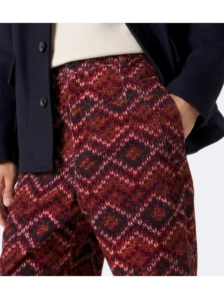 Menčestrové nohavice Dries Van Noten s potlačou