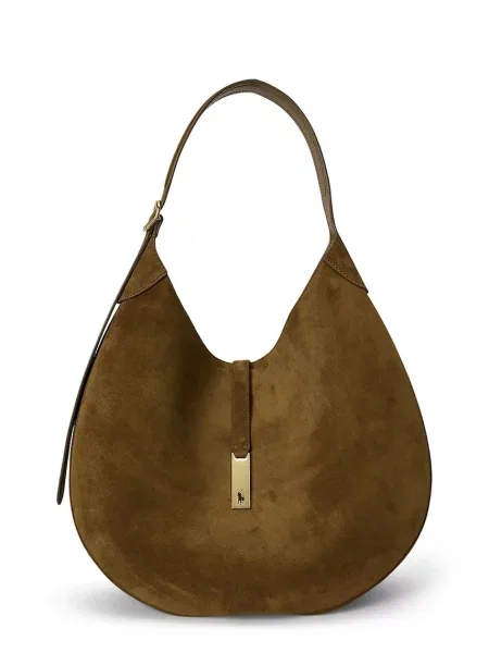 Torebka skórzana Polo Ralph Lauren skórzana zielona