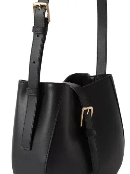 Geantă Furla din piele cu cataramă negru