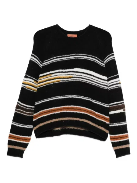 Pulover Missoni cu dungi cu decolteu rotund negru