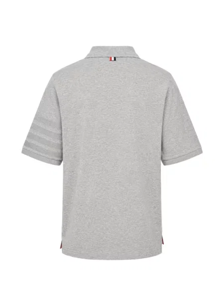 Tricou polo Thom Browne din jerseu gri