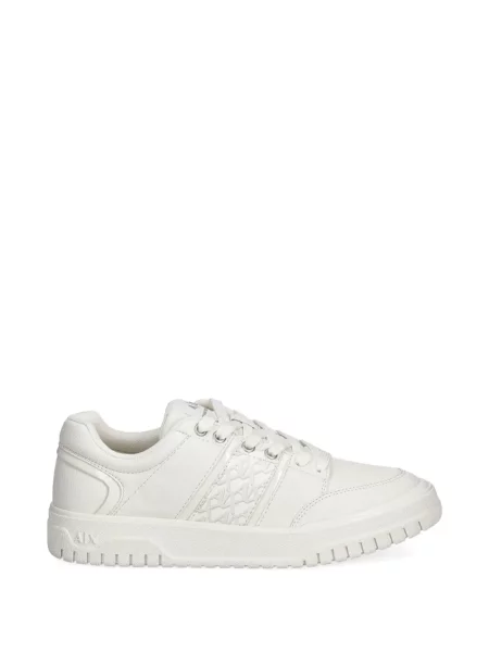 Sneakerși Armani Exchange cu șireturi din dantelă alb