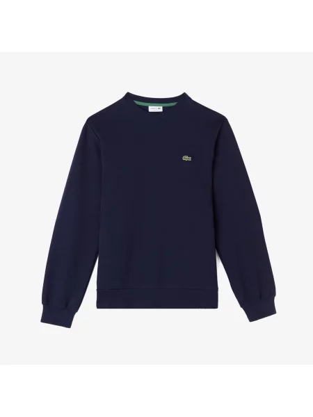 Lacoste Bluza Z Polaru Z Okrągłym Dekoltem granatowa
