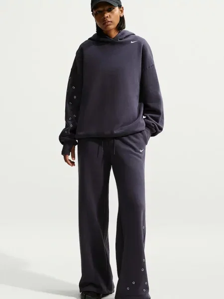 Nike Sportswear dukserica sa kapuljačom ženska s pamukom Studio Fleece siva