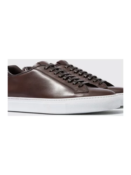 Sneakersy Scarosso skórzane na platformie brązowe