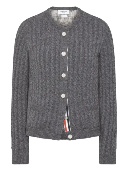 Cardigan Thom Browne din cașmir gri