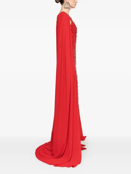 Rochie maxi Nissa cu paiete de costum roșu