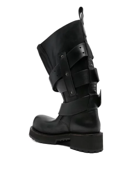 Botine Balenciaga din piele cu cataramă cu bretele negru