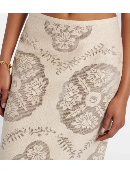Fustă midi Valentino cu model floral bej