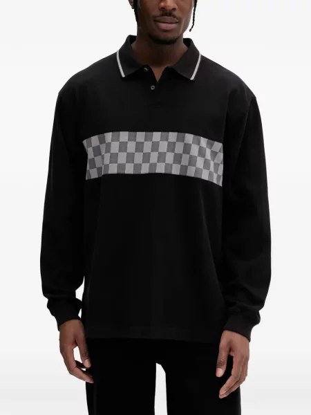 Lung tricou polo Vans negru