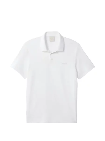 Tricou polo Calvin Klein cu autograf alb