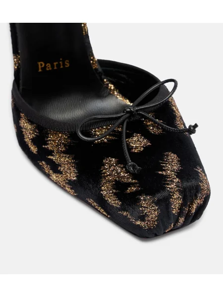 Zamatové lodičky Christian Louboutin čierna