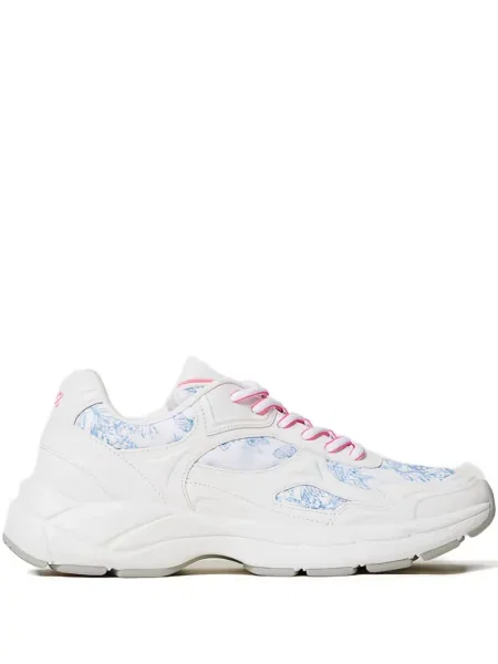 Sneakerși Twinset cu șireturi din dantelă alb