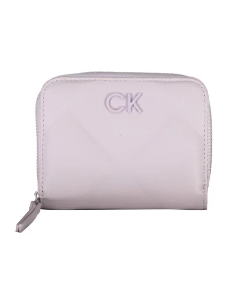 Lniany portfel Calvin Klein elegancki fioletowy