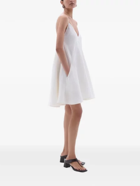 Rochie mini Another Tomorrow în linie A alb