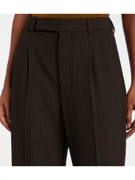 Pantaloni Saint Laurent de lână maro