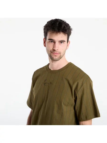 Тениска Karl Kani Small Signature Essential Pinstripe Tee Green S зелено