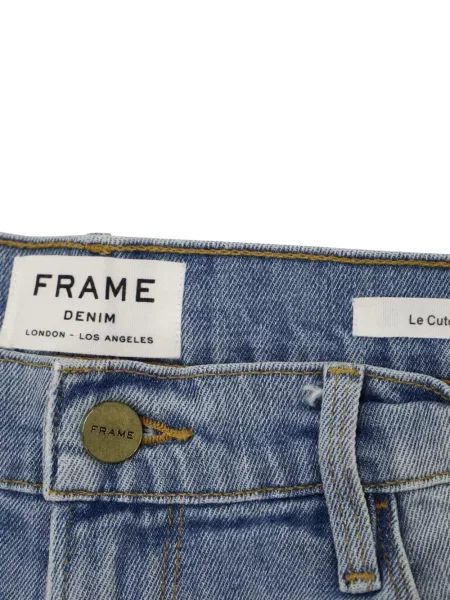 Pantaloni scurți din denim Frame zdrențuiți albastru