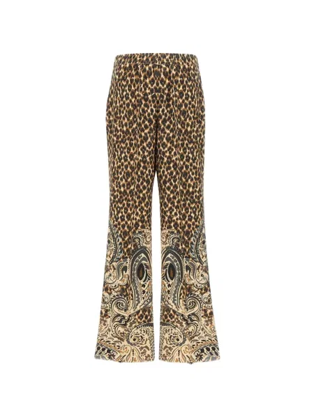 Pantaloni Etro cu imagine cu model leopard maro