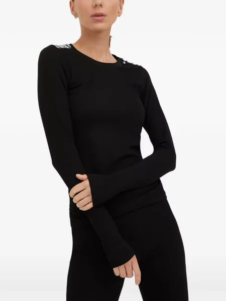Lung lenjerie de corp termoactivă Helly Hansen cu dungi negru