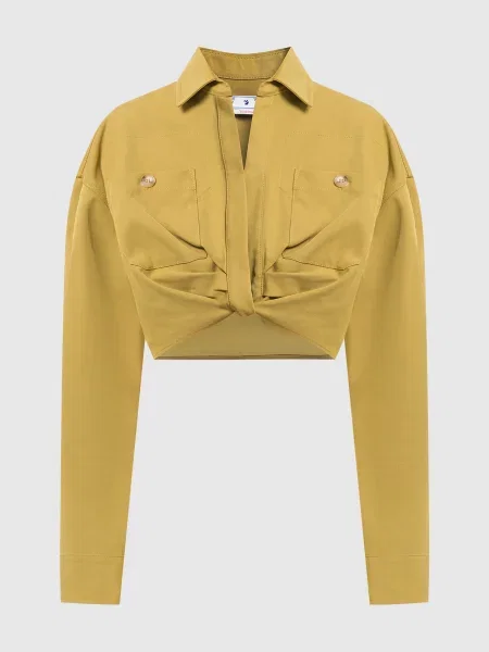 Укорочена блуза Off-white жовта