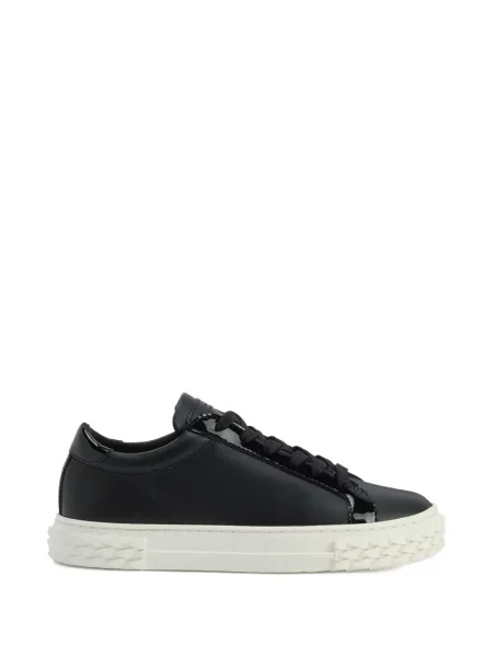Кожени маратонки Giuseppe Zanotti с връзки черно